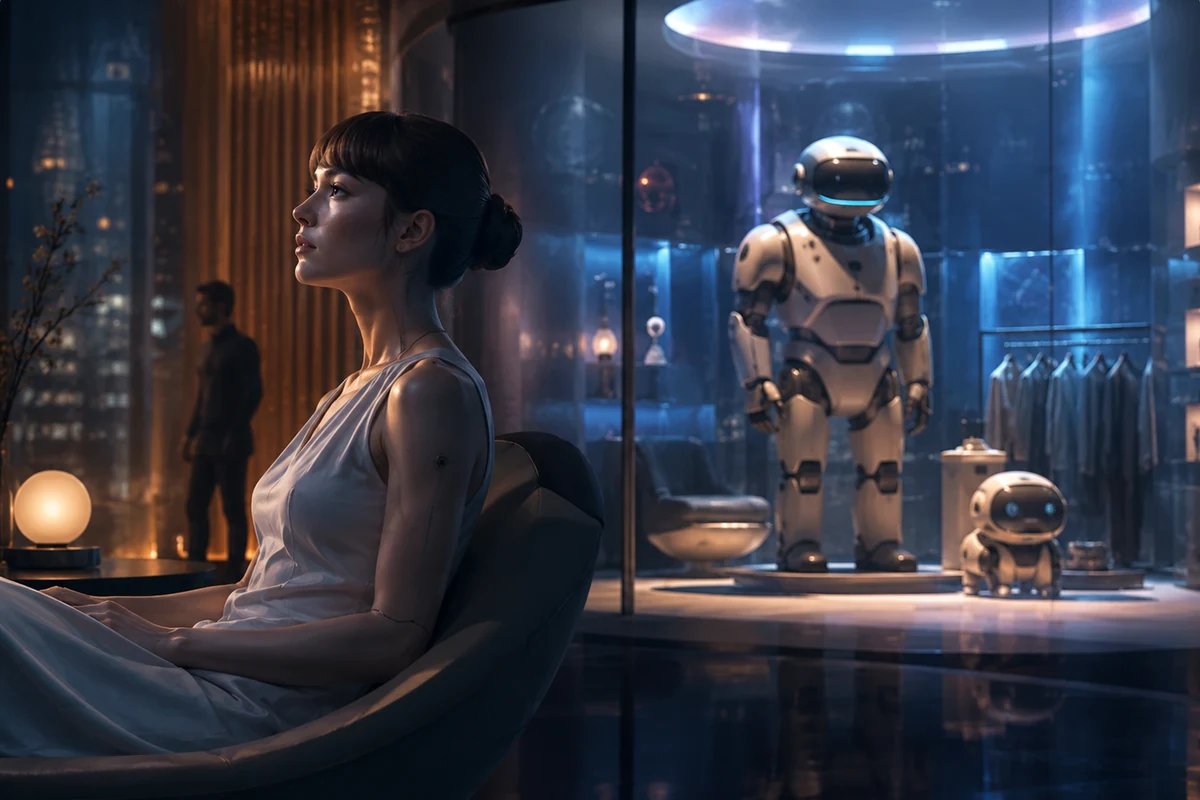 Original editorial image exploring software companionship and embodied machines